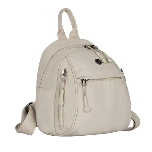 TS WITH TECHSUN Women’s Small Mini Backpack Purse |Lightweight Water-Resistant Compact Sling Bag for Travel, Daily Use & Casual Outings | Fits Only Essentials (Beige (L) 20 X (W) 14 X (H) 24 CM) - Image 1