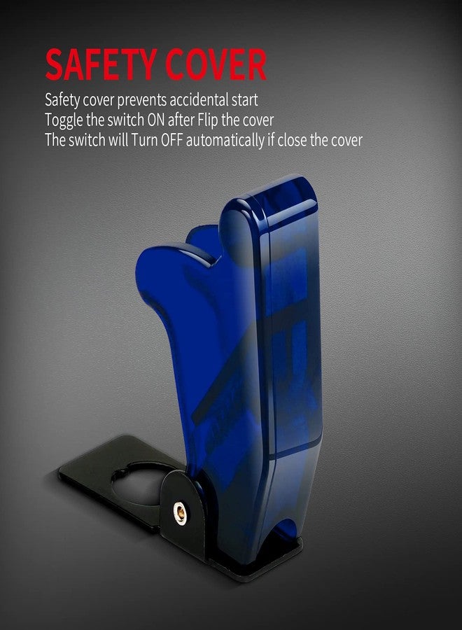 DAIERTEK 12V Blue LED Illuminated Toggle Switch with 3-Pin Safety Cover Protection Off and Illuminated Rocker Heavy Duty 20 Amp Toggle Switch for Racing A - Image 5