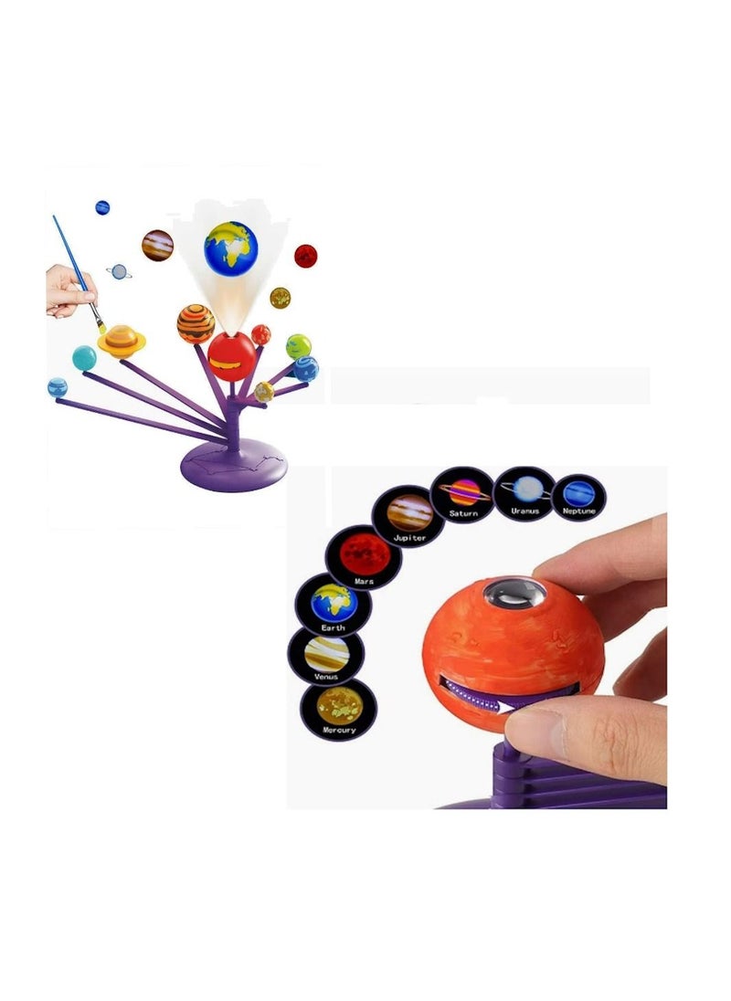 JOLLITY LLC - Solar System for Kids Space Toys-8 Planets Model with Projector DIY Stem Educational Learning Birthday for 6+ Years Old Boys Girls - Image 1
