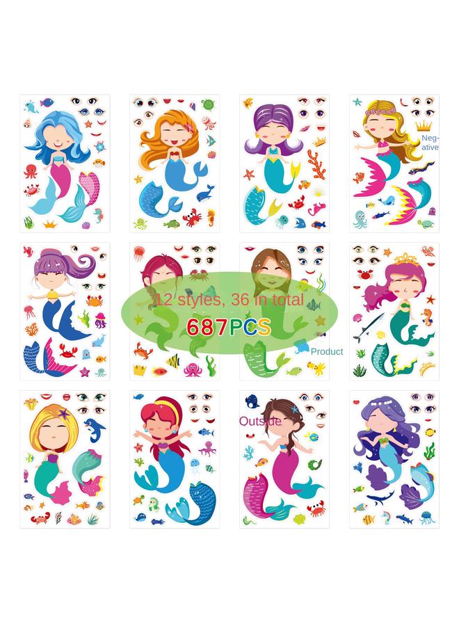 Bluejw Make A Face Sticker Sheets Animal For Kids Animal Face Changing Sticker - Image 1
