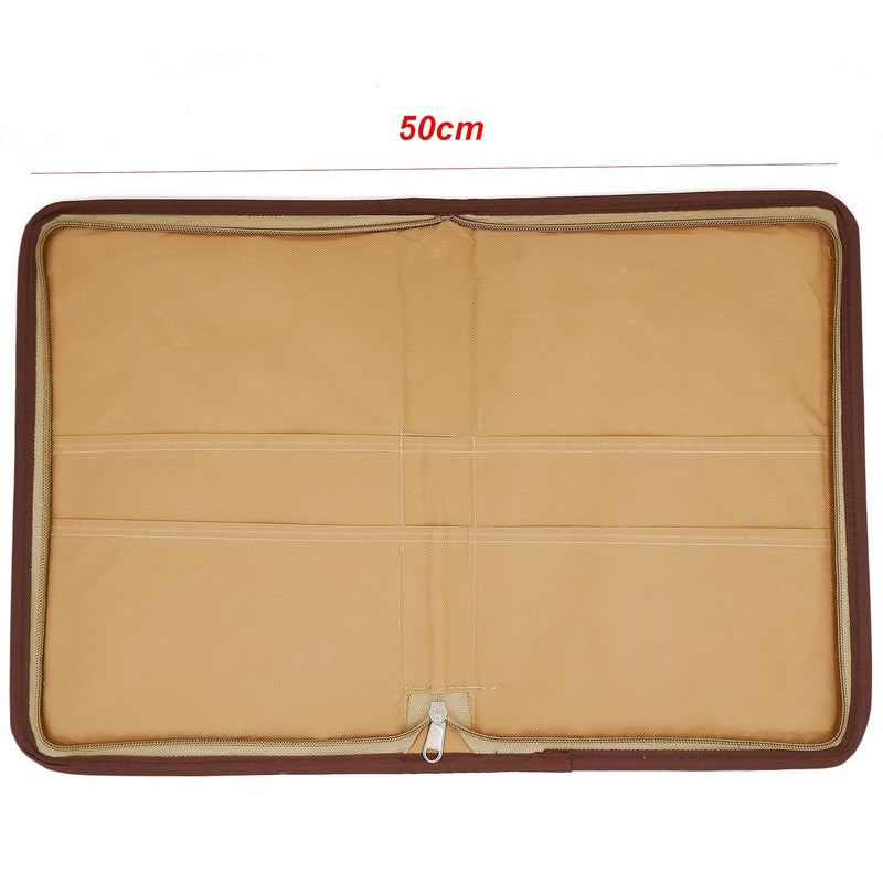 Asraw A4 Jute Professional File Folder Document Zipper Organizer for Corporate Meetings, Interview Portfolio, Certificates, Document Holder, Jute Conference File Folder (Brown) - Image 3