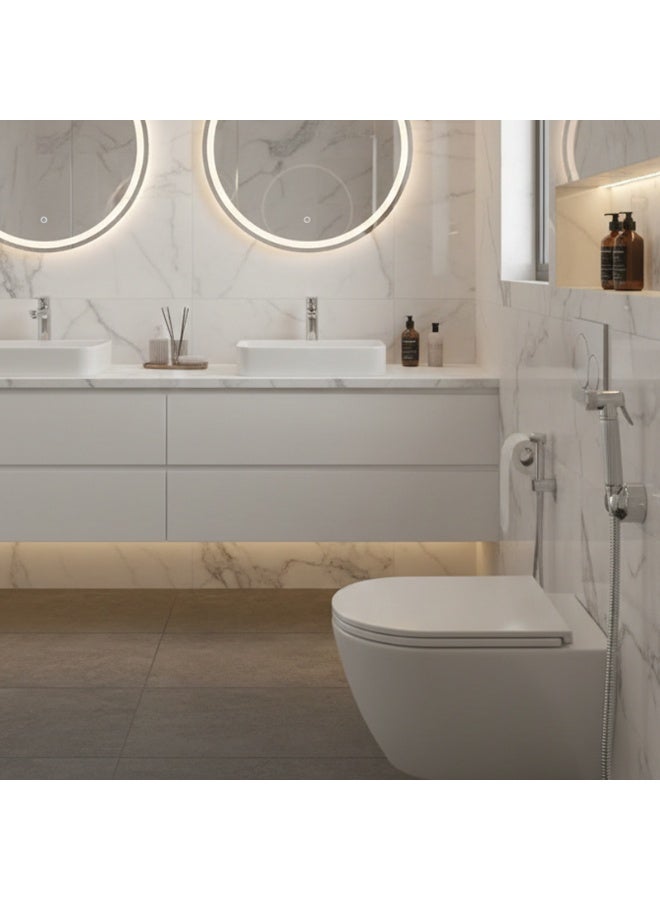 Bold Roma Brass Bidet Shattaf Handheld Sprayer for Toilet Bathroom Hygiene Adjustable Water Flow with Hot and Cold Control Leak Free Brass Core Chrome Finish Easy DIY Installation Water Saving Bidet for UAE Homes - Image 2