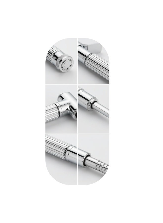 Bold Roma Brass Bidet Shattaf Handheld Sprayer for Toilet Bathroom Hygiene Adjustable Water Flow with Hot and Cold Control Leak Free Brass Core Chrome Finish Easy DIY Installation Water Saving Bidet for UAE Homes - Image 3