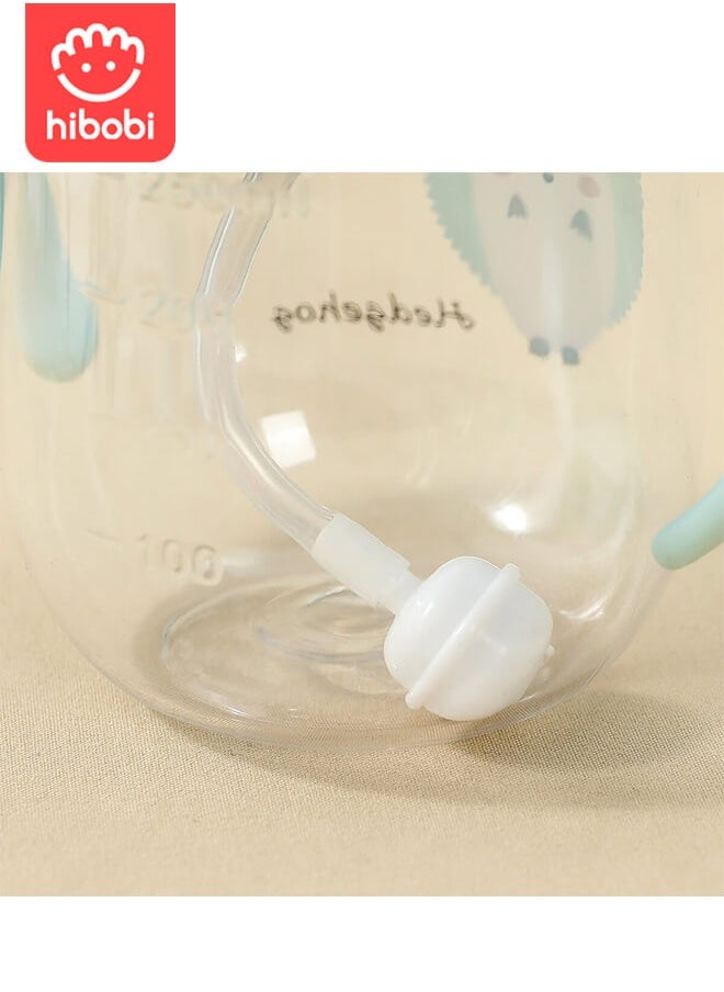 300ml summer children's cute cartoon plastic straw anti drop portable kettle, suitable for boys, girls and elementary school students.