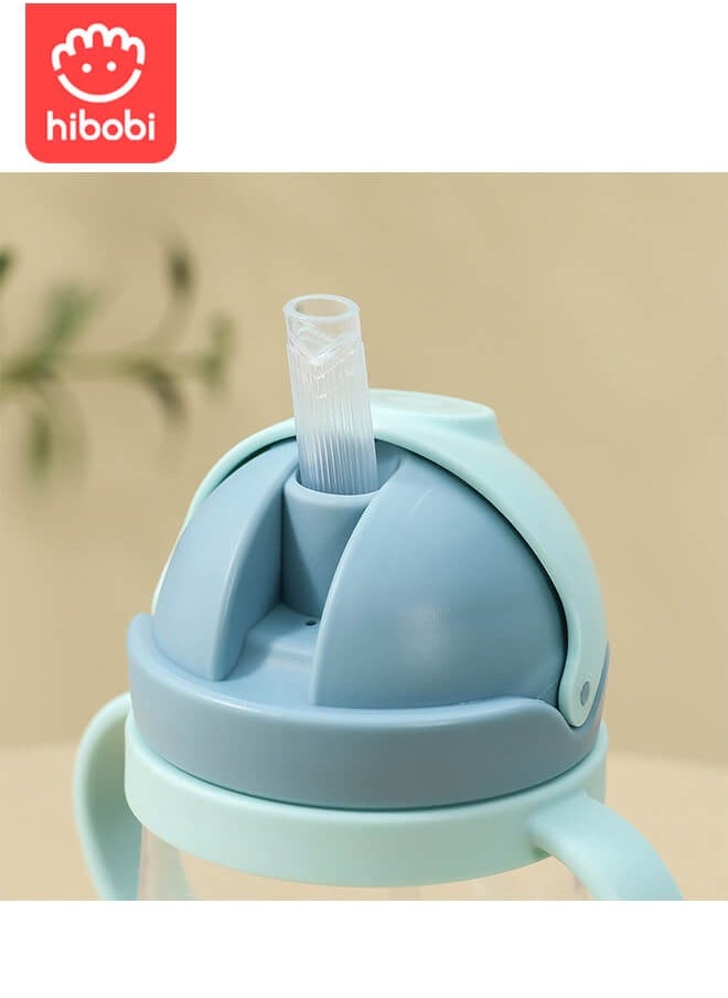 300ml summer children's cute cartoon plastic straw anti drop portable kettle, suitable for boys, girls and elementary school students.