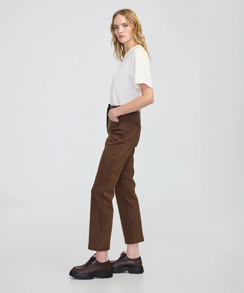 Ipekyol Suede-Effect Straight-Leg Trousers