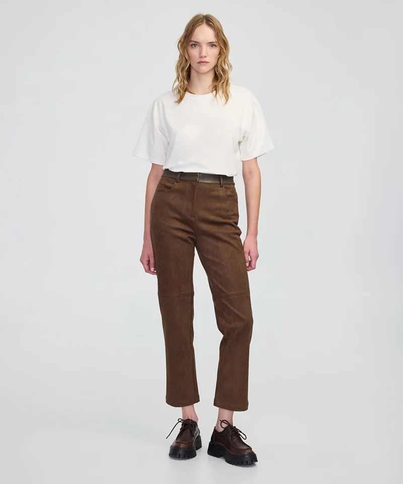 Ipekyol Suede-Effect Straight-Leg Trousers