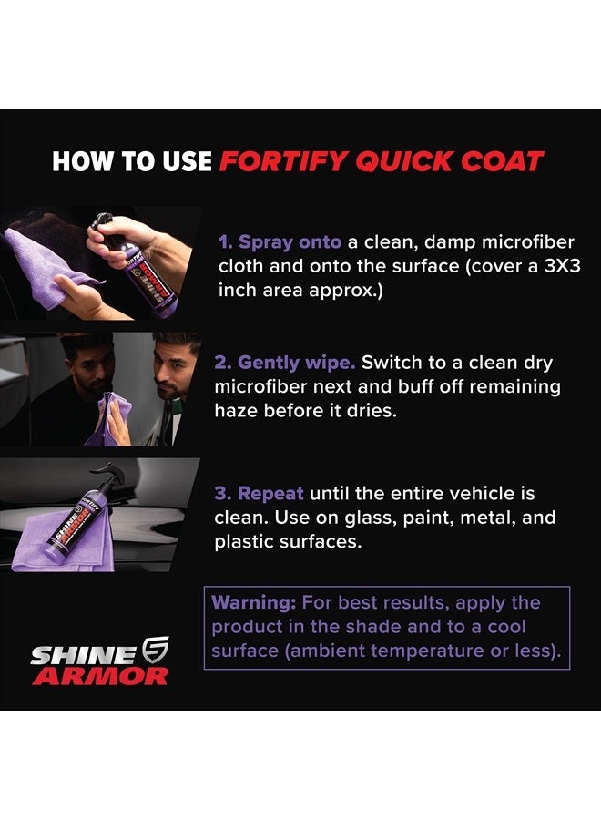 SHINE ARMOR Ceramic Coating Fortify Quick Coat Car Wax Polish Spray Waterless Wash & Wax Hydrophobic Top Coat Polish & Polymer Paint Sealant Detail Protection 8 Fl Oz - Image 3