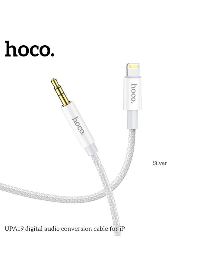 hoco. UPA19 digital audio conversion cable for iP (iP male connector to DC3.5 male connector, Silver)  - Image 2