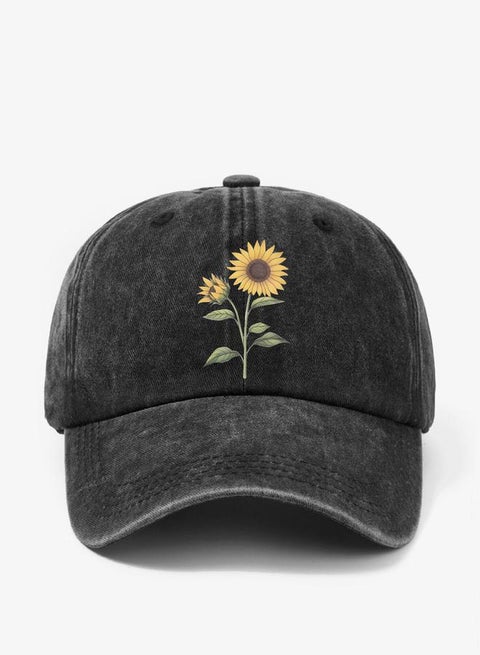 Black Sunflower Baseball Cap