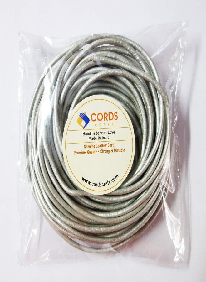 Cords Craft® Round Leather Cord 2mm Metallic, Leather Rope String for Jewelry Making, Bracelet, Necklace, Hair Accessories, Beading Work, DIY Craft (Metallic Grey), Coil of 10 Meters - Image 2