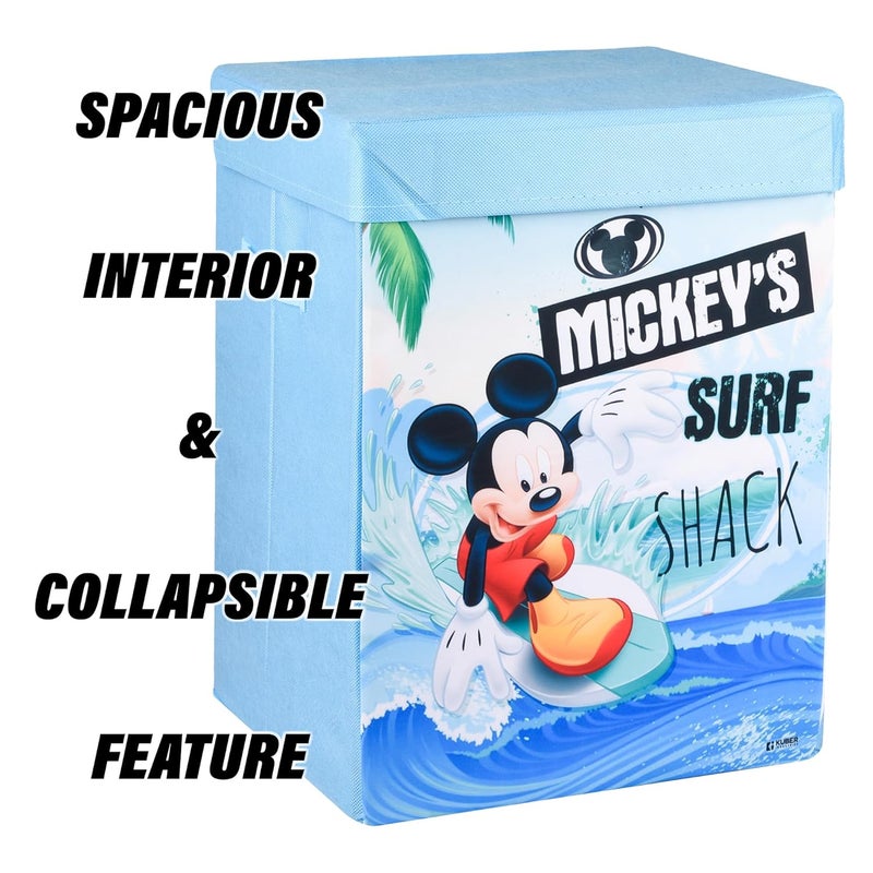 Kuber Industries Toy Storage Box | Laundry Basket for Toys | Folding Laundry Basket | Clothes Hamper with Lid & Handles | 60 LTR | Pack of 2 | Multicolor - Image 5