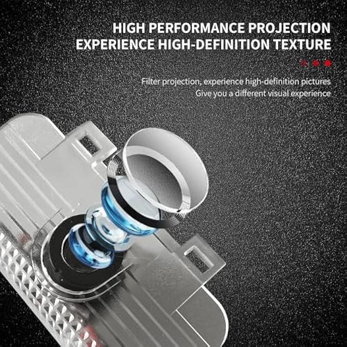 NALACAL قطعتان من مصابيح شعار LED لباب السيارة بديلة لظل شبح ثلاثي الأبعاد لا يتلاشى أبدًا لشعار سيارة Civic Accord CrV Rdx - Image 3