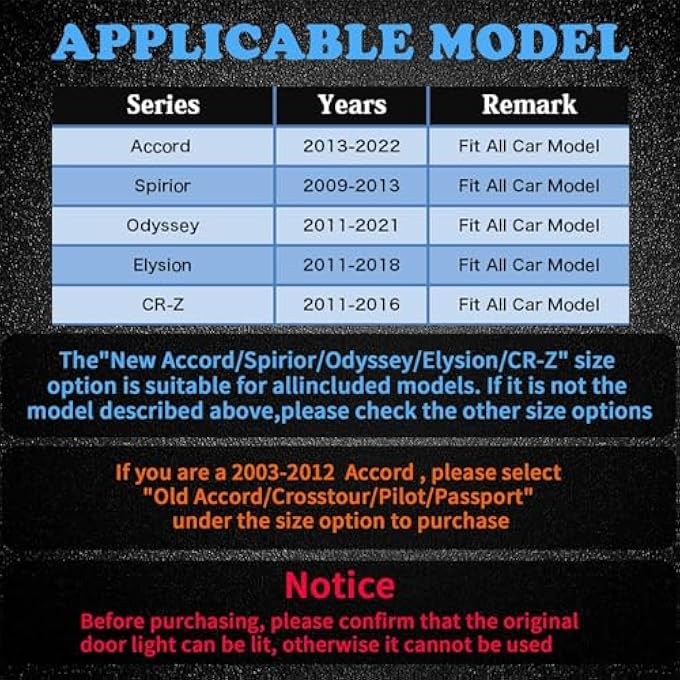 NALACAL قطعتان من مصابيح شعار LED لباب السيارة بديلة لظل شبح ثلاثي الأبعاد لا يتلاشى أبدًا لشعار سيارة Civic Accord CrV Rdx - Image 2