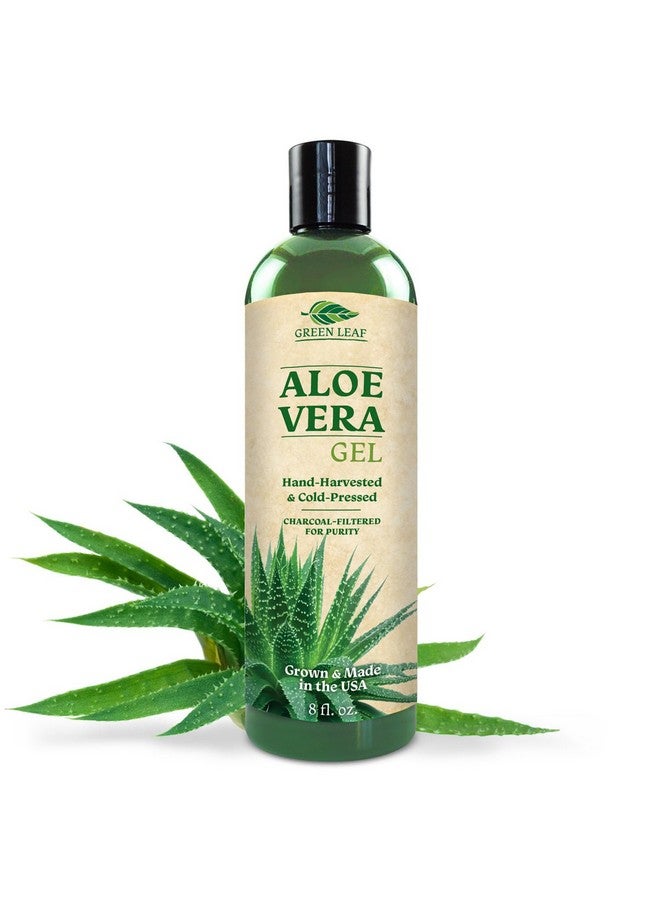 Green Leaf Naturals Aloe Vera Gel For Skin Care ; Pure Aloe Vera ; Thin Aloe Gel For Skin Face Hair Daily Moisturizer Aftershave Lotion Sunburn Relief 8 Ounce By Green Leaf  - Image 2
