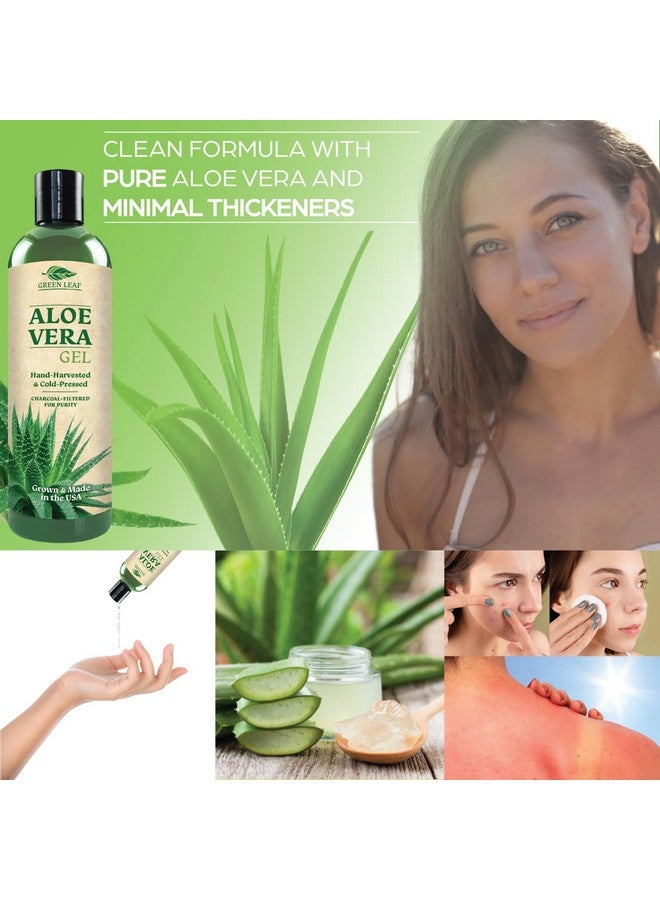 Green Leaf Naturals Aloe Vera Gel For Skin Care ; Pure Aloe Vera ; Thin Aloe Gel For Skin Face Hair Daily Moisturizer Aftershave Lotion Sunburn Relief 8 Ounce By Green Leaf  - Image 5