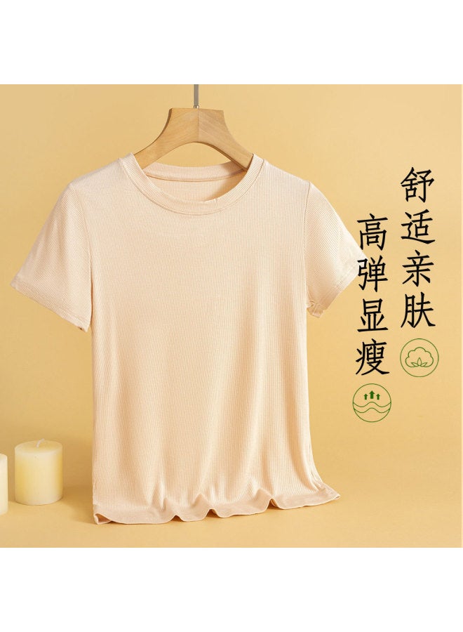 Your Sun Women'S Regular-Fit T-Shirt, Short Sleeve Slimming Belly-Covering Solid Color Versatile Basic Round Neck Tee Casual Comfortable Top - Image 2