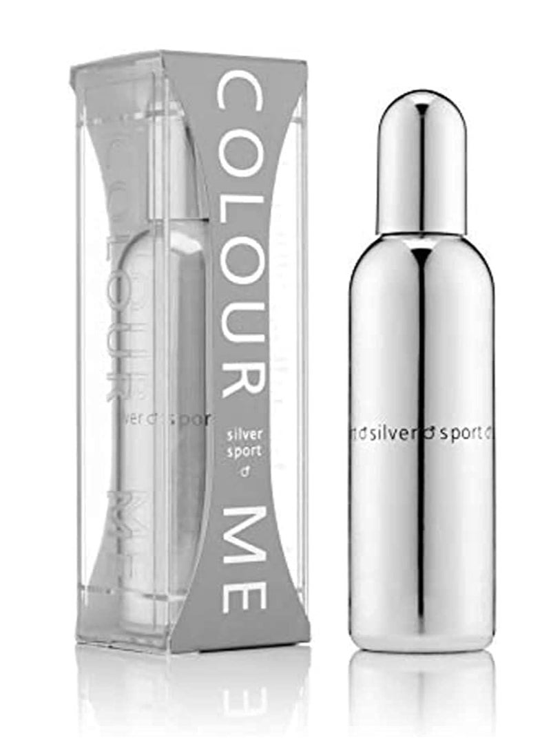 Colour Me Silver Sport Fragrance For Men 90mlEau De Parfum - Image 1