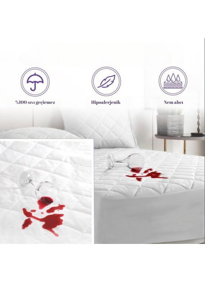 Formeya Pamukkale Quilted Fitted Water Liquid Proof 100% Cotton Mattress Protector Mattress Protector  - Image 3