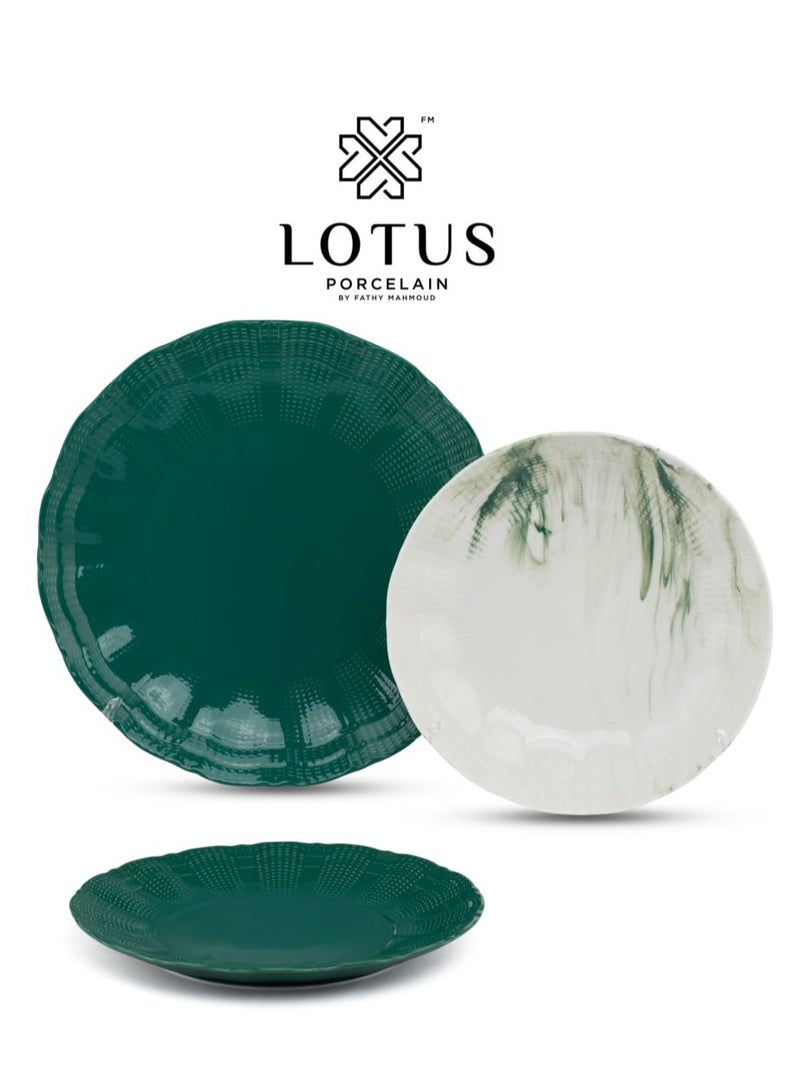Lotus Lotus 18-piece porcelain dinner set, microwave and dishwasher safe 