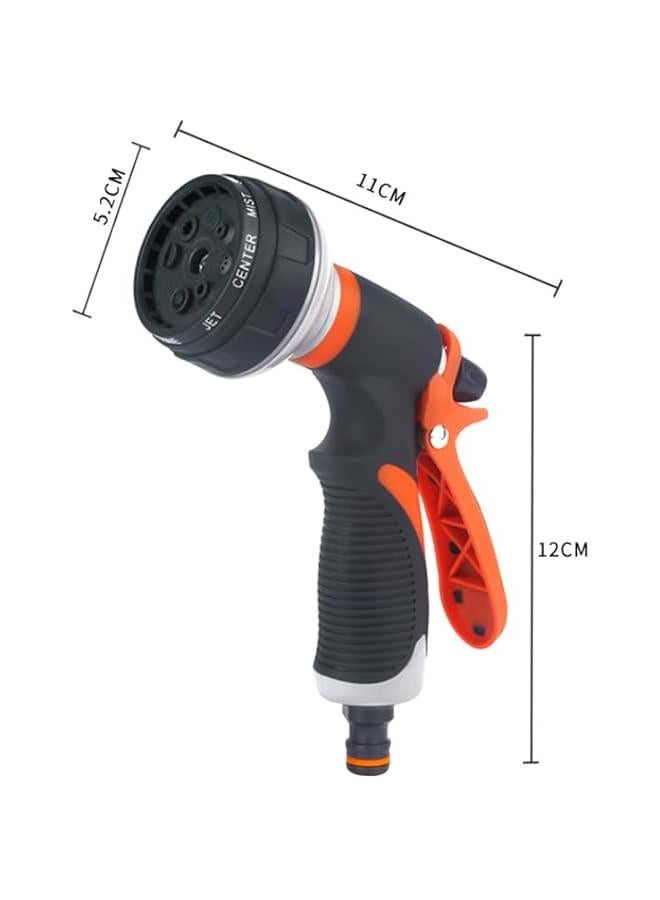 هوكور HOOKOR Garden Hose Nozzle, Garden Water Hose Nozzle Sprayer with 3 Connectors, Eight function high-pressure water gun for household watering and showerhead, car washing water gun, eight function gar - Image 2