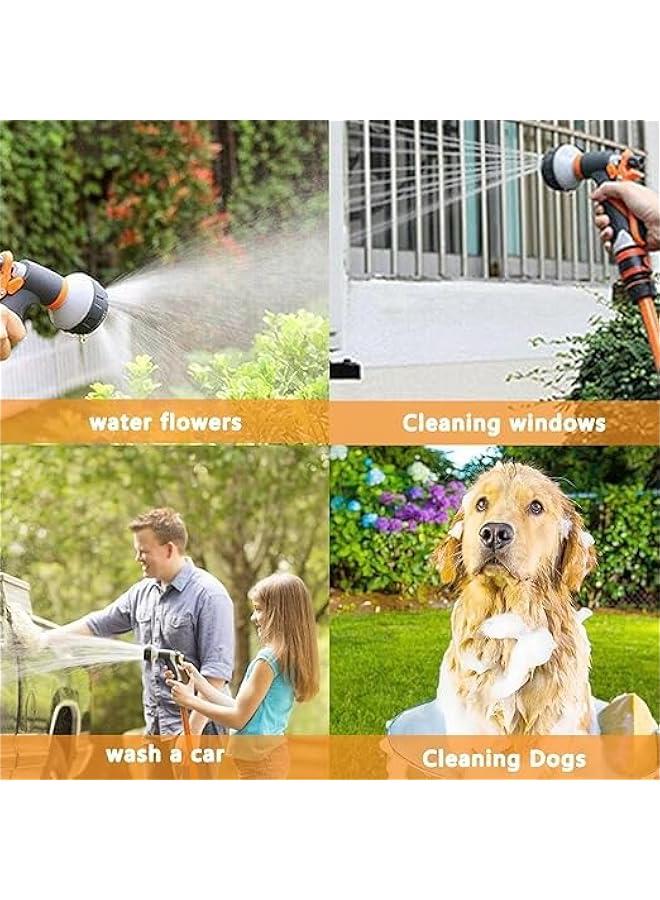 هوكور HOOKOR Garden Hose Nozzle, Garden Water Hose Nozzle Sprayer with 3 Connectors, Eight function high-pressure water gun for household watering and showerhead, car washing water gun, eight function gar - Image 4