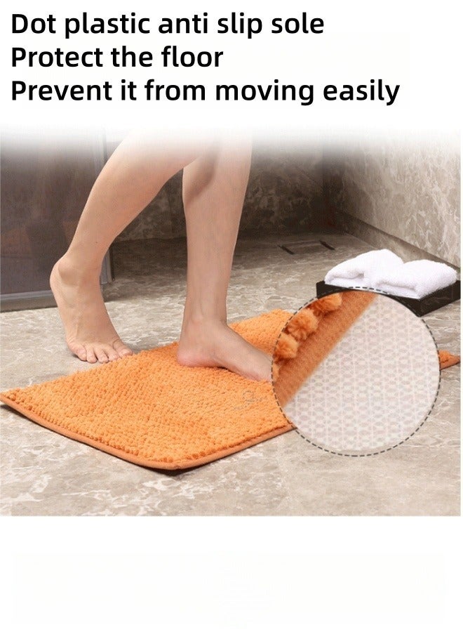 Chenille Bathroom Rug Mat Soft and Absorbent Microfiber Bath Rugs,Non-Slip Quick Drying Short Plush Floor Bath Tub Mat for Bathroom Kitchen,Toilet Rug for Tub,Machine Washable,40x60cm  - Image 5