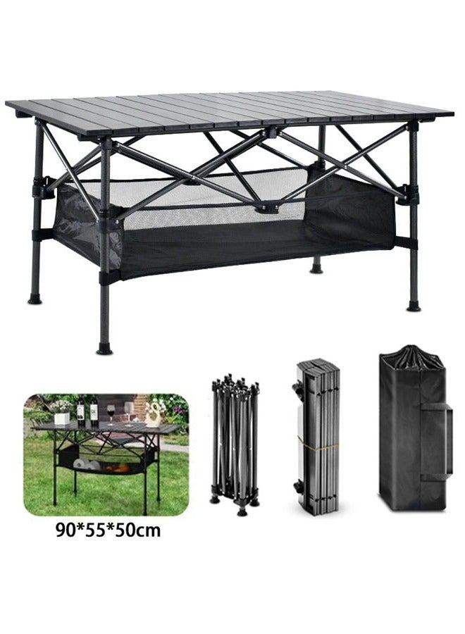 founder Folding Camping Table, Portable Camping Picnic Table with Carrying Bag, Lightweight Aluminum Folding Beach Table for Outdoor, Picnic, Cooking, Beach, Hiking, Fishing (95 * 55 * 50CM) - Image 1