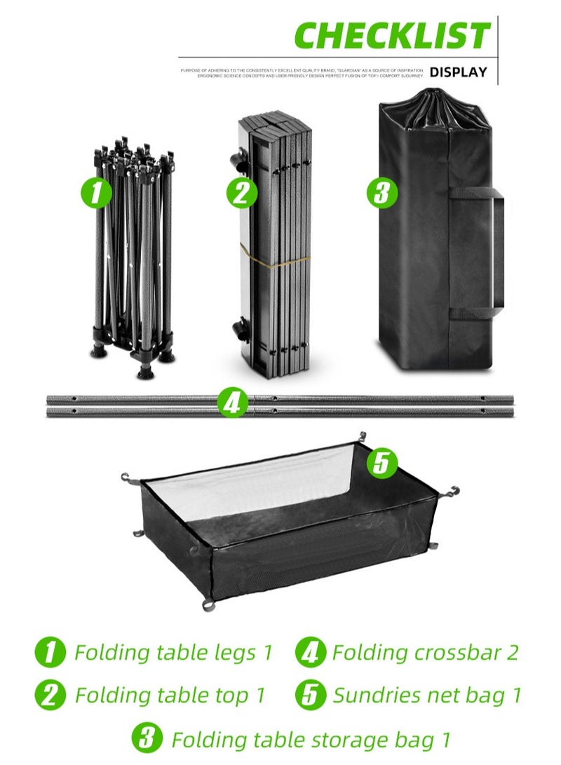 founder Folding Camping Table, Portable Camping Picnic Table with Carrying Bag, Lightweight Aluminum Folding Beach Table for Outdoor, Picnic, Cooking, Beach, Hiking, Fishing (95 * 55 * 50CM) - Image 2