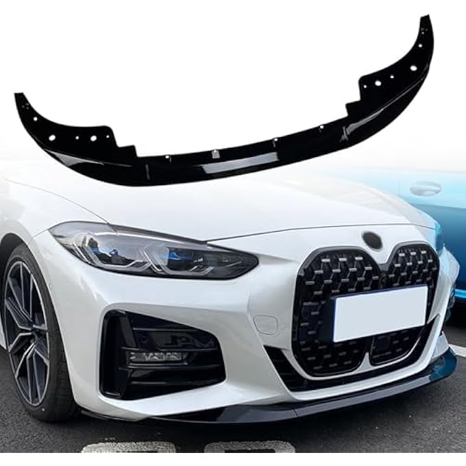 FINMOKAL Car Front Bumper Lip Spoiler Lower Chin Splitter Body Kit Black Compatible with BMW 4 Series G22 G23 G26 M Sport 2020-2023 - Image 1