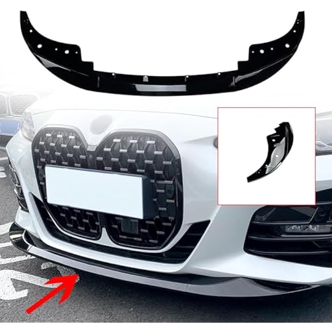 FINMOKAL Car Front Bumper Lip Spoiler Lower Chin Splitter Body Kit Black Compatible with BMW 4 Series G22 G23 G26 M Sport 2020-2023 - Image 2