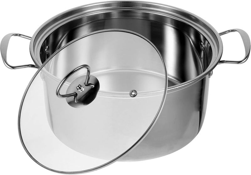 VICASKY 22cm Stainless Steel Saucepan with Lid, Milk Pot and Cooking Pot for Boiling, Food-grade Non-stick Stockpot Suitable for Home Kitchen - Image 1