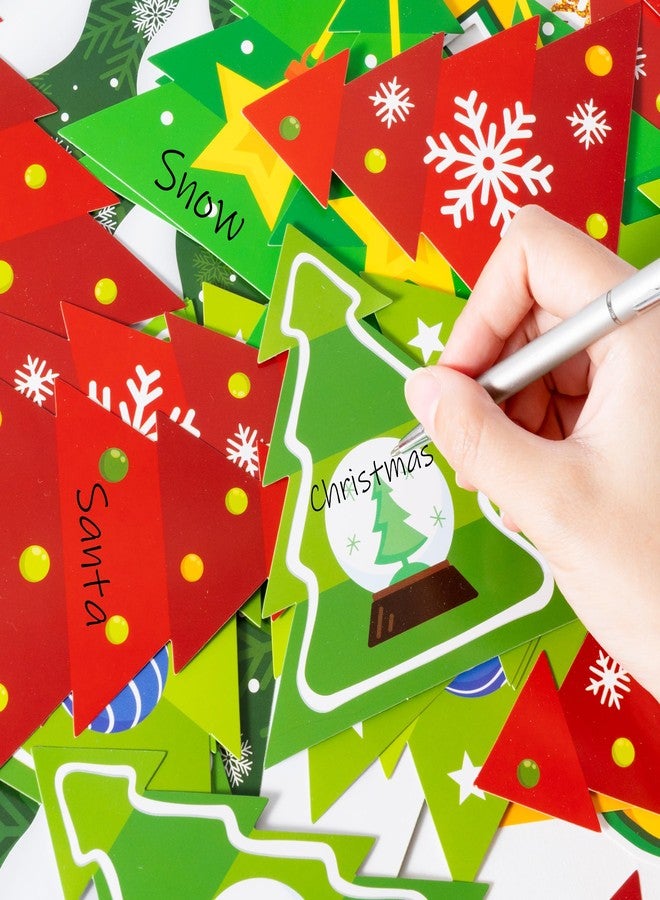 BeYumi Christmas Tree Bulletin Board - 94Pcs Christmas Decoration Set with Green and Red Tree, Snowflake Cutout Border Trim for Winter Xmas School Classroom Chalkboard Holiday Party Decor - Image 4