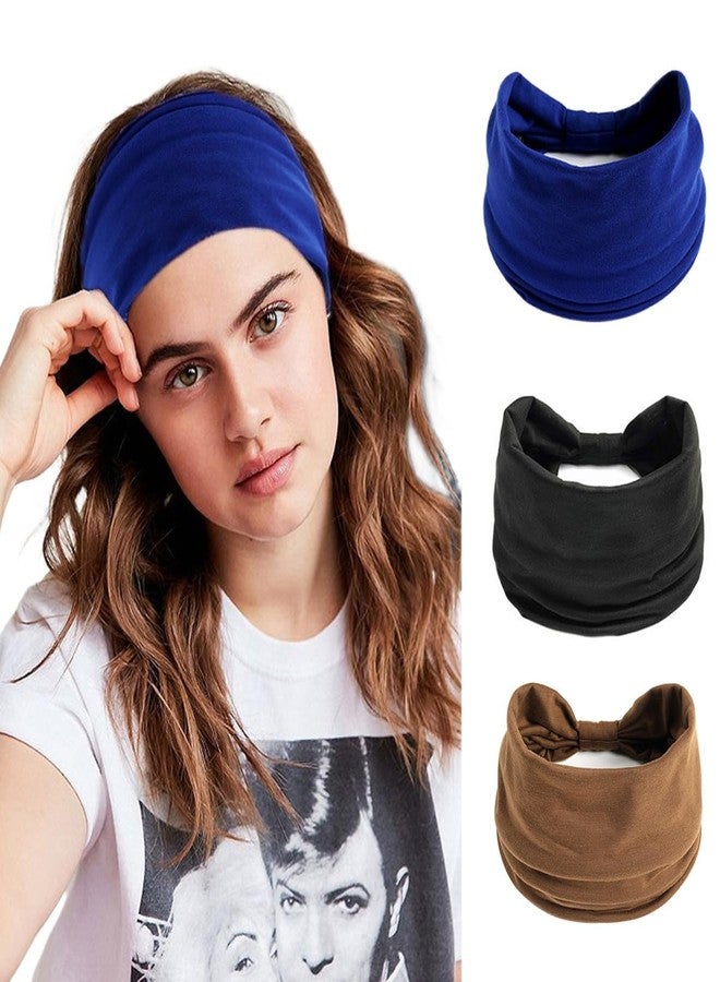 K-Elewon 3 Pack Women Wide Elastic Head Wrap Headband Sports Yoga Hair Band (3 Pack(A30)) - Image 1