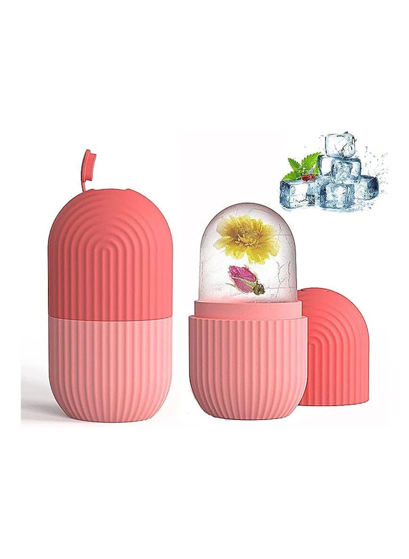 Nnewvante Ice Roller For Face,Beauty Facial Massage Ice Roller,Glow Cube Ice Roller for Face,Skin Care Tools for Eye Wrinkles, Acne Puffiness Relief (Pink)… - Image 1