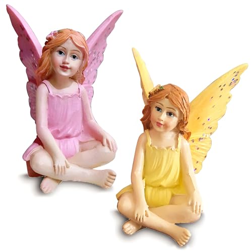 MUAMAX Fairy Garden Fairies Miniature Garden Fairies Figurines Outdoor Little Fairy Girls Small Fairies Ornaments Gardens Accessories Terrarium Moss Decor - Image 1