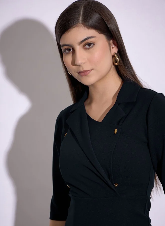 ساسافراس Navy Blue Sheath Dress for Women