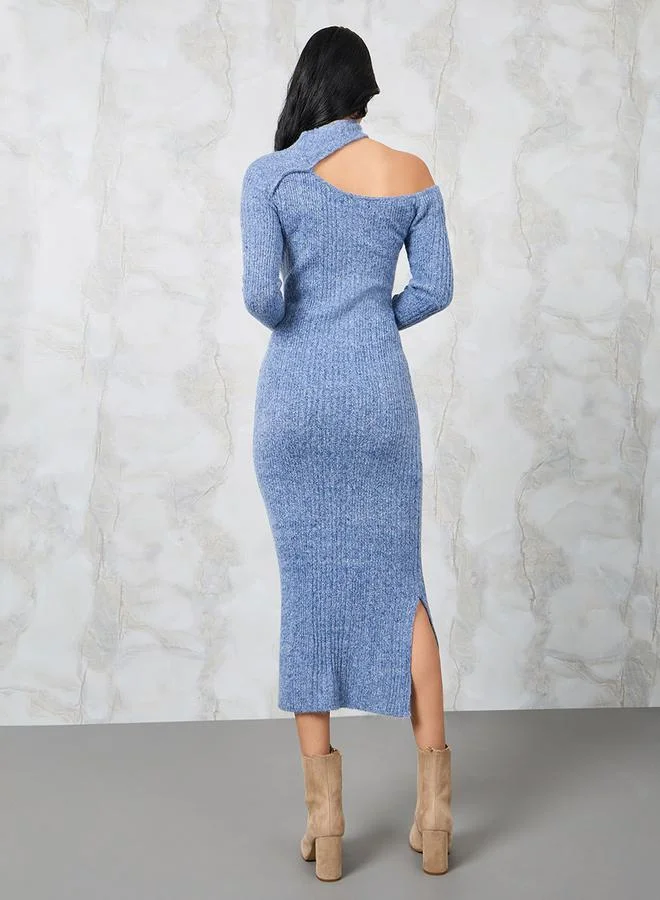 Styli One-Shoulder Knit Dress