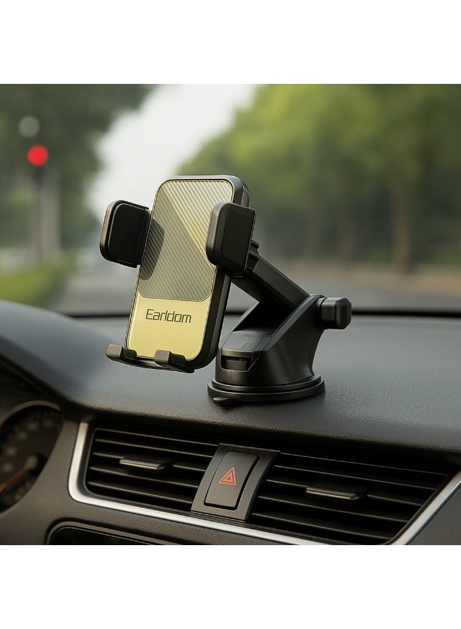 Earldom ET-EH292 Car Phone Holder - Nano Base - 360 Degree Rotation - Extendable Arm - Auto Clamping - Black - Image 2