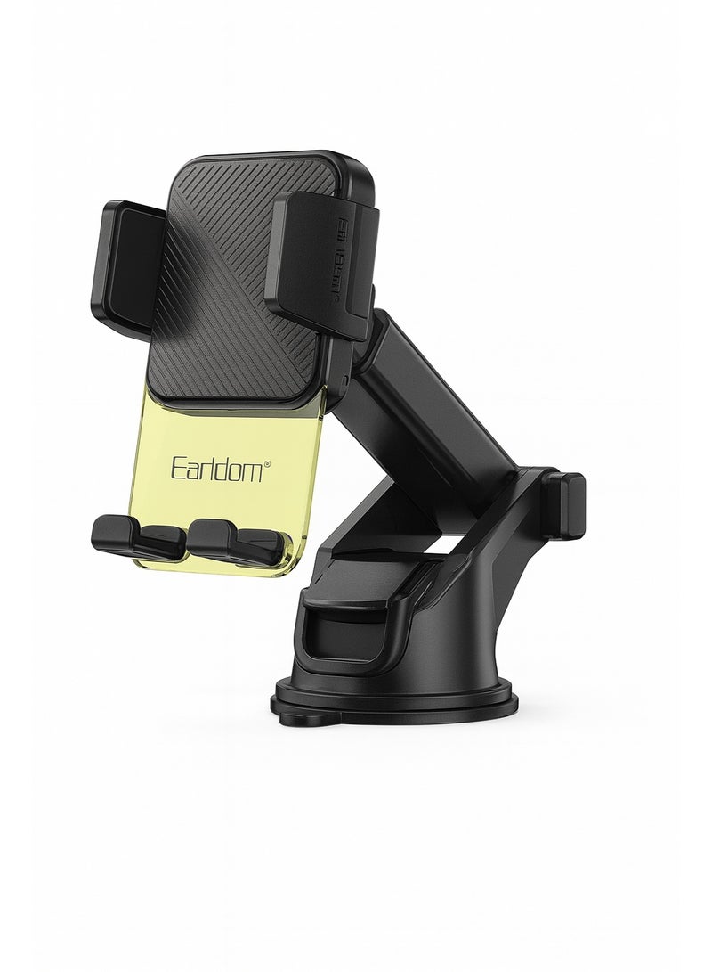Earldom ET-EH292 Car Phone Holder - Nano Base - 360 Degree Rotation - Extendable Arm - Auto Clamping - Black - Image 1