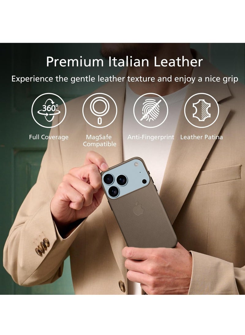 دبليو تيك حافظة شحن لاسلكية مغناطيسية جلدية فاخرة لأيفون 17 برو ماكس 5G 2025 - اللون بني غامق (MCMPMN) - Image 4