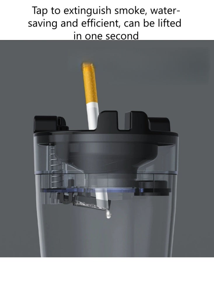 Car ashtray, smoke-free and odorless, can be placed on a cup holder, detachable ABS material, with water tank, suitable for most cars, offices and homes (black) - Image 5