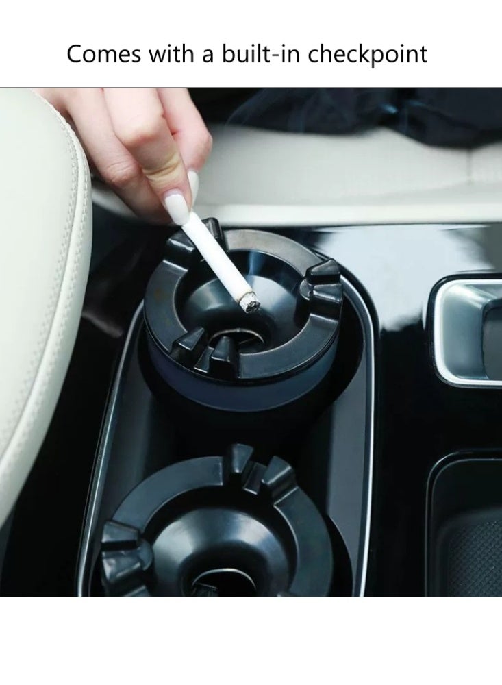 Car ashtray, smoke-free and odorless, can be placed on a cup holder, detachable ABS material, with water tank, suitable for most cars, offices and homes (black) - Image 2