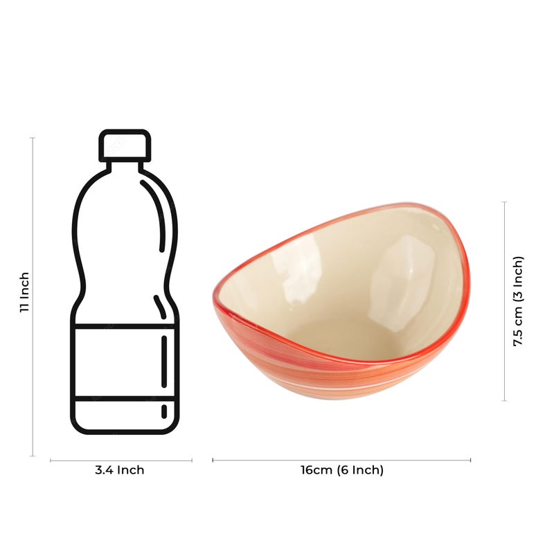 Caffeine Ceramic Handmade Orange Illusion Serving Bowl 6.5 inch (Set of 1) - Image 4