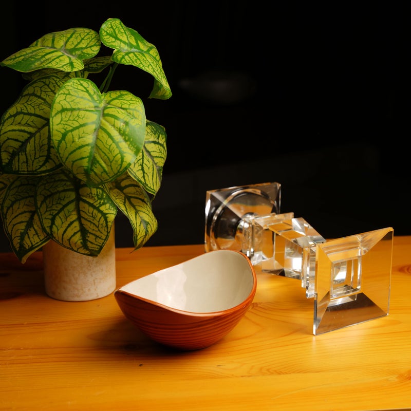 Caffeine Ceramic Handmade Orange Illusion Serving Bowl 6.5 inch (Set of 1) - Image 2