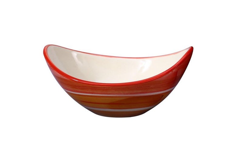 Caffeine Ceramic Handmade Orange Illusion Serving Bowl 6.5 inch (Set of 1) - Image 1