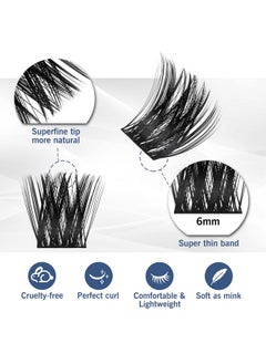 FLOMAZE Lash Clusters 80 Clusters Diy Eyelash Extension Volume Lightweight Comfortable Handmade Reusable Individual Lashes False Eyelashes Diy At Home (Volume-12Mm)  - Image 1