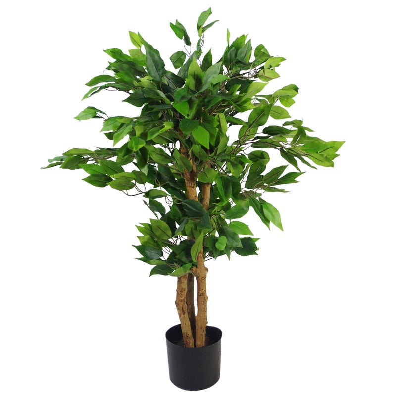 Leaf Artificial Ficus TreePlant Evergreen Bushy 90cm