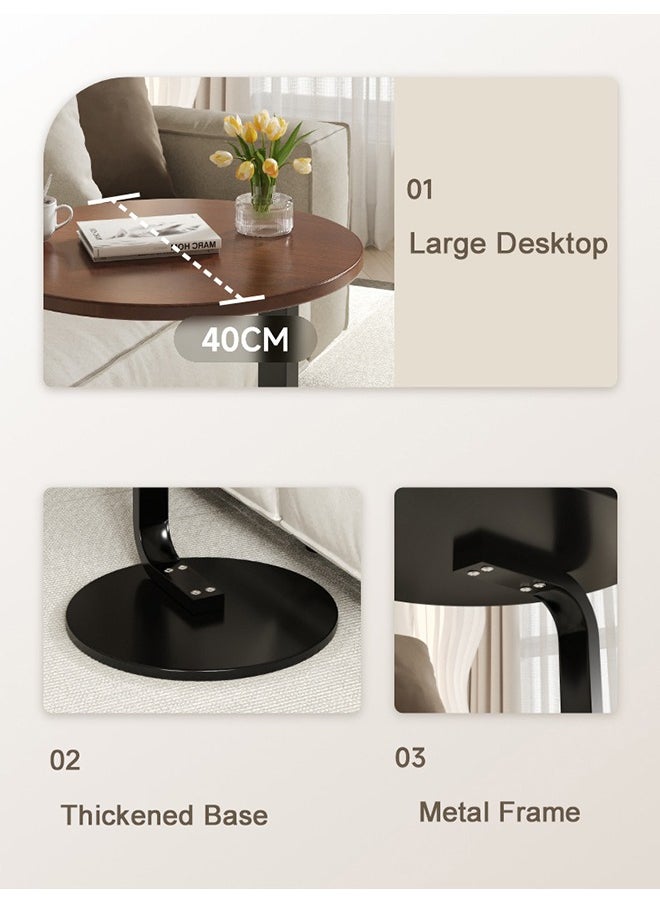 XiuWoo - Nordic Style Round Coffee Table – Sturdy Sofa Side Table or End Table for Living Room, 40x40x60cm - Image 1