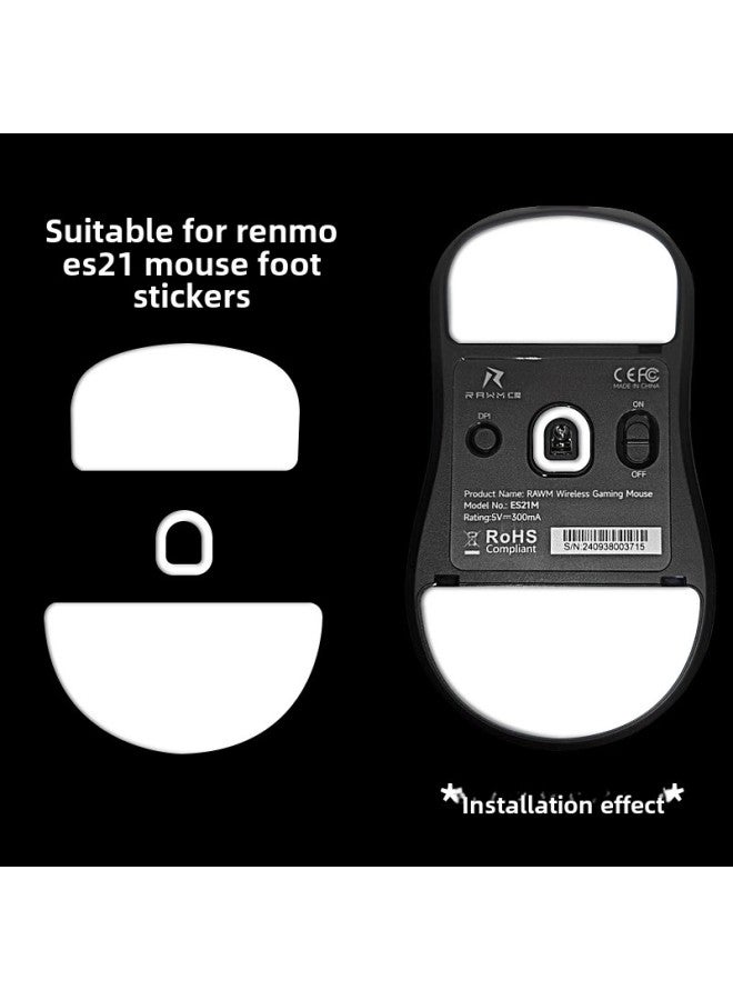 For Renmo ES21 Wireless Mouse ES21M Ice ICE Anti-frame Foot Sticker ES21 PRO Teflon Foot Pad-Color: A Pair Of Teflon Foot Pads  - Image 1
